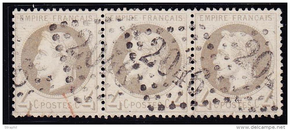 N°27 - Bde De 3 - Obl. GC 2046 - TB - 1863-1870 Napoléon III Lauré