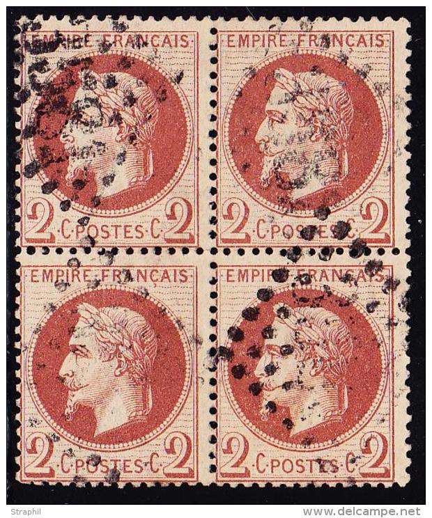 N°26 - Bloc De 4 - Obl. GC - TB - 1863-1870 Napoléon III Lauré