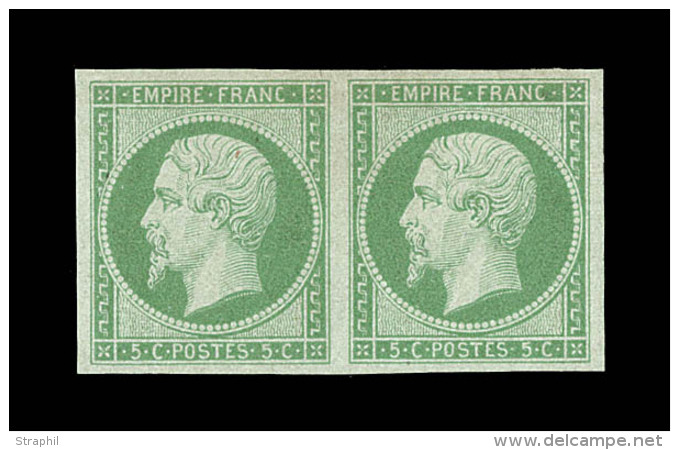N°12 - 5c Vert- Paire - TB - 1853-1860 Napoleone III
