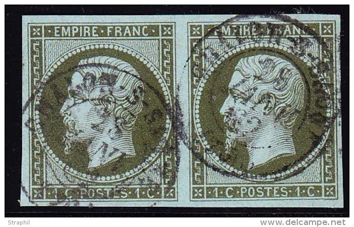 N°11 - Paire - Obl. T15 Châlons S/Saône - TB - 1853-1860 Napoléon III