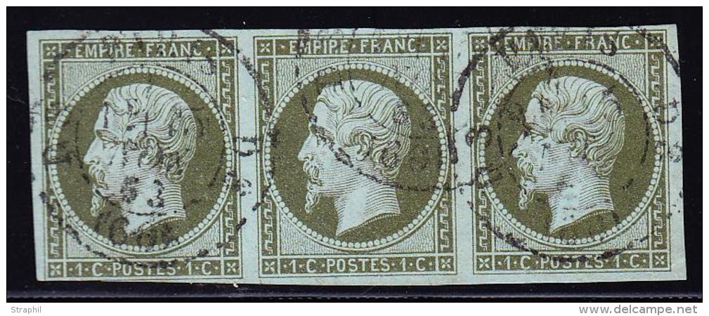 N°11 - Bde De 3 - Obl Càd  - TB - 1853-1860 Napoléon III