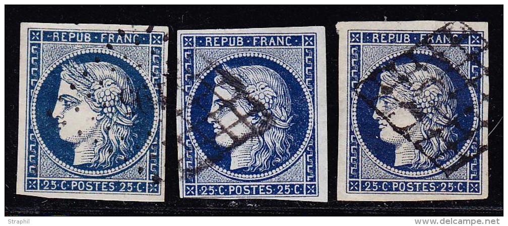 N°4a (x 3ex) - Bleu Foncé - TB - 1849-1850 Cérès