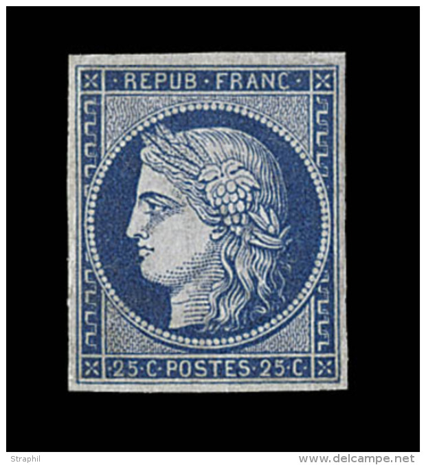 N°4a - 25c Bleu Foncé - Signé Calves - TB - 1849-1850 Cérès