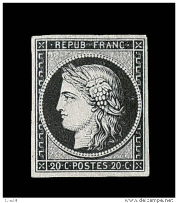 N°3a - Noir S/blanc - Signé A. Brun - TB - 1849-1850 Cérès