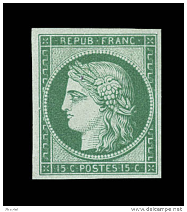 N°2e - Réimpression 1862 Vert Clair - Comme ** - Certif. Schollmeyer - TB/SUP - 1849-1850 Cérès