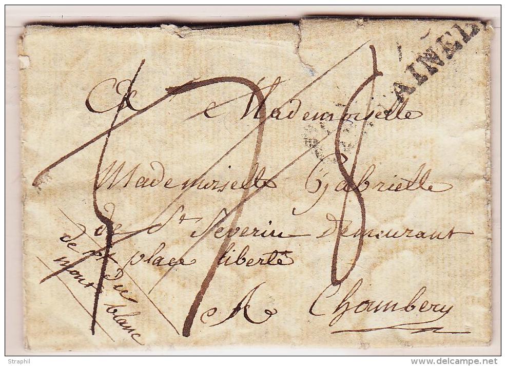 DEPARTEMENTS CONQUIS - Déb. 87 Gênes - Au Verso D'une LAC De Fontainebleau - 28/11/1808 - B/TB - 1801-1848: Precursors XIX