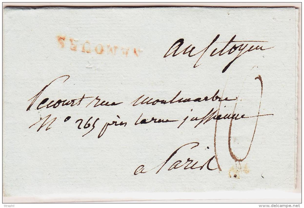 73 NEMOURS  (rouge) 17 Thermidor An 3 (1795) Pour Paris - TB - 1801-1848: Précurseurs XIX