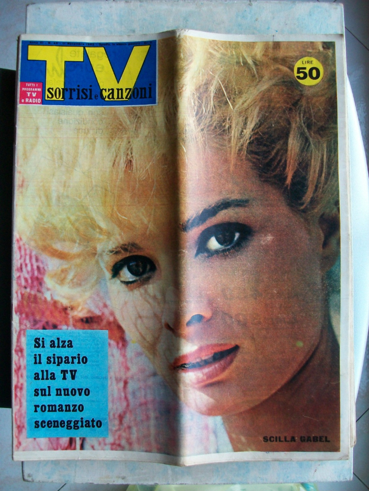 TV SORRISI E CANZONI=N° 46 DEL 11-11-1962=SCILLA GABEL+DON LURIO+VALENTE+MINA+.. - Televisione