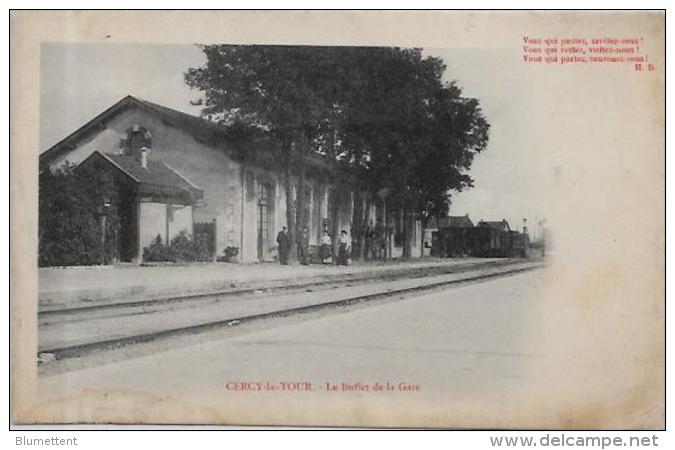 CPA Nièvre écrite Cercy La Tour La Gare - Corbigny