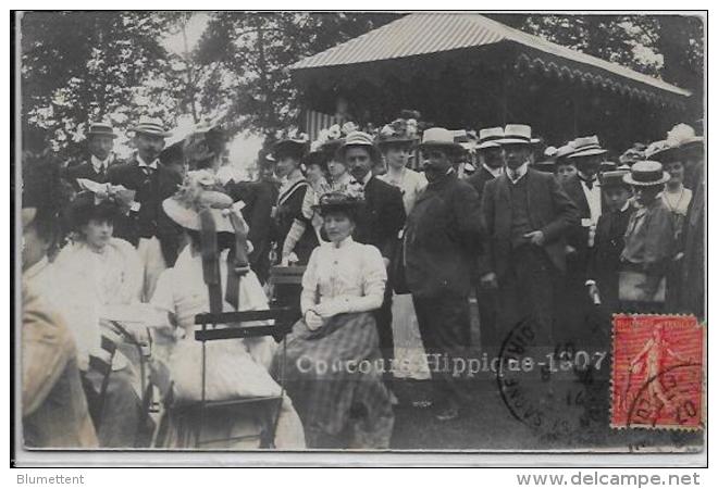 CPA Photo Chalons Sur Saone Circulé Concours Hippique 1907 Carte Photo - Chalon Sur Saone