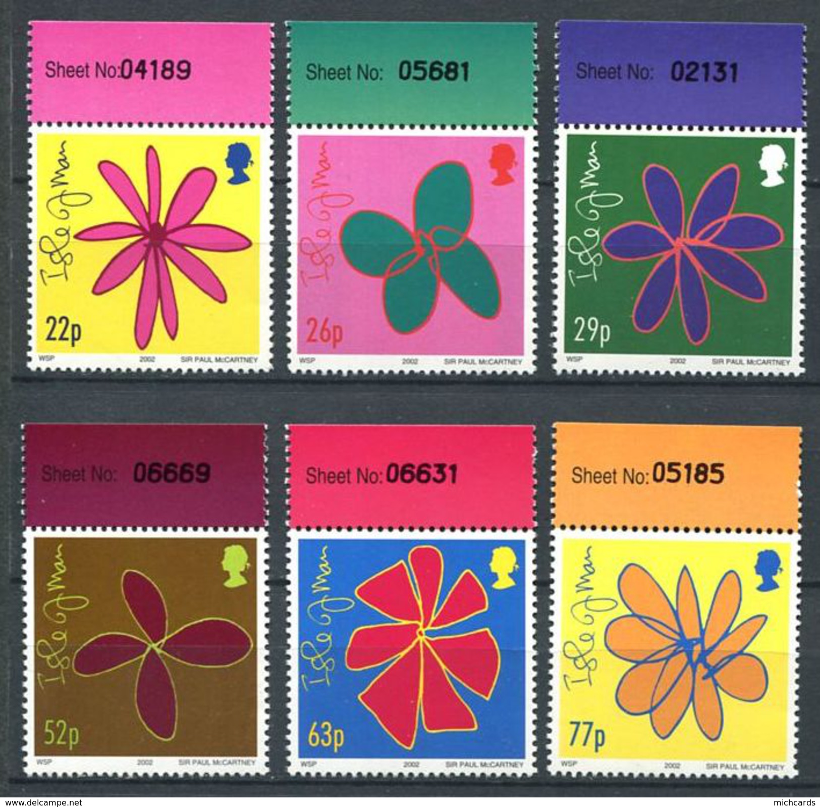 180 GRANDE BRETAGNE 2002 - Yvert 1017/22 - Fleur Stylisee - Neuf ** (MNH) Sans Trace De Charniere - Neufs