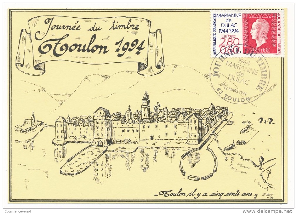 FRANCE => Carte Locale "Journée Du Timbre" 1994 TOULON (Marianne Dulac) - Dag Van De Postzegel