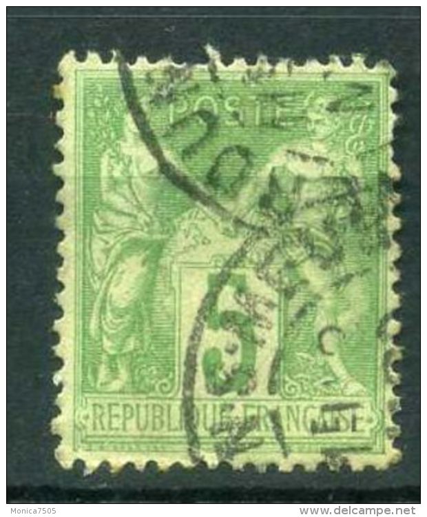 FRANCE ( POSTE ) : Y&amp;T  N°  102  TIMBRE  TYPE  SAGE ,  OBLITERE ,  A  VOIR - 1876-1898 Sage (Tipo II)