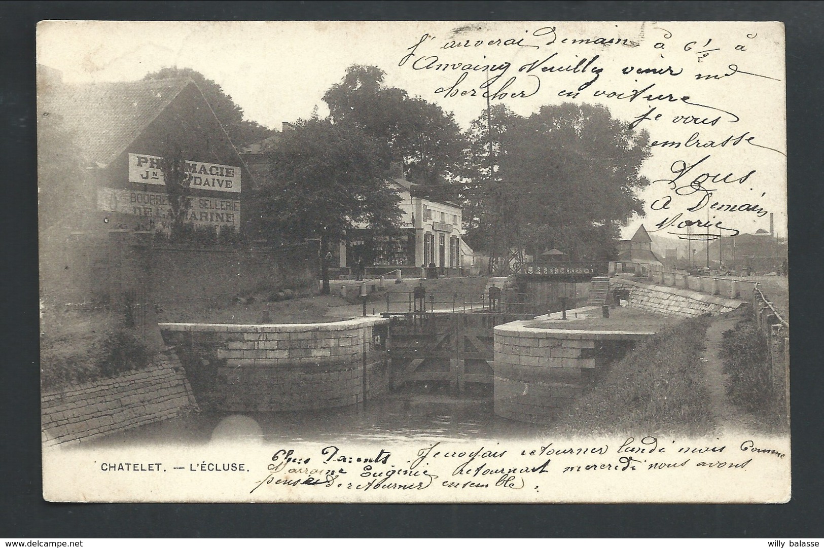 +++ CPA - CHATELET - L'Ecluse - Cachet Télégraphique De CHATELINEAU - Télégraphe - Express - Anvaing  // - Châtelet