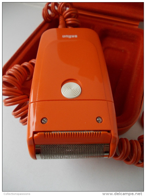 - Magnifique Rasoir électrique BRAUN - Vintage - Orange - Année 70 - - Accesorios