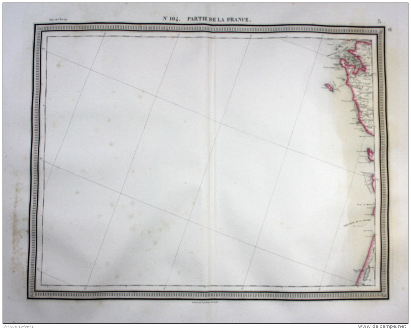 - France Les Sables D'Olonne Ile D'Yeu Map Vandermaelen Engraving Gravure - Stiche & Gravuren