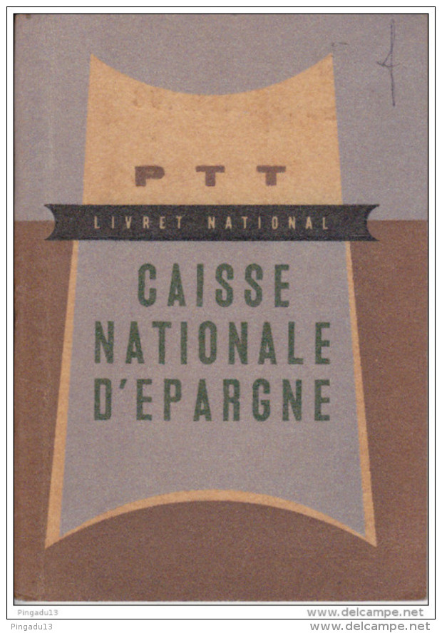 Au Plus Rapide Livret National PTT Caisse Nationale D´Epargne Les Eglisottes Gironde Année 1958 Très Bon état - Cheques & Traveler's Cheques