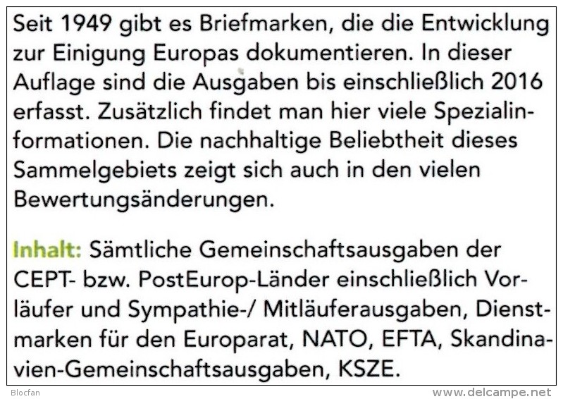 CEPT MlCHEL Briefmarken Katalog 2017 New 58€ EUROPA-Rat Vorläufer Mitläufer E NATO EFTA KSZE Symphatie Catalogue Germany - Autres & Non Classés
