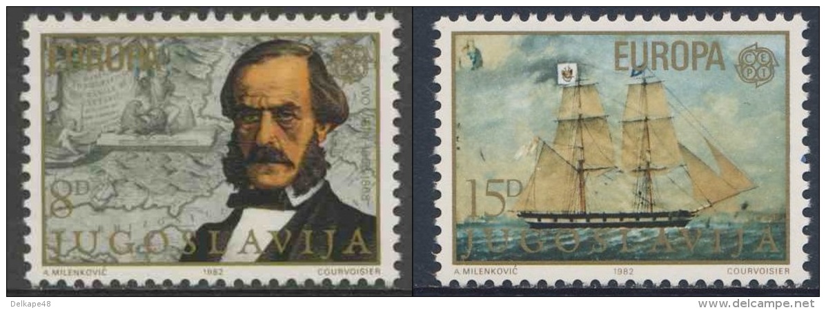 Jugoslavija Yugoslavia 1982 Mi 1919 /0 YT 1804 /5 ** Capt. Ivo Visin, Naval Chart + His Ship "Splendido" / Segelschiff - Autres (Mer)