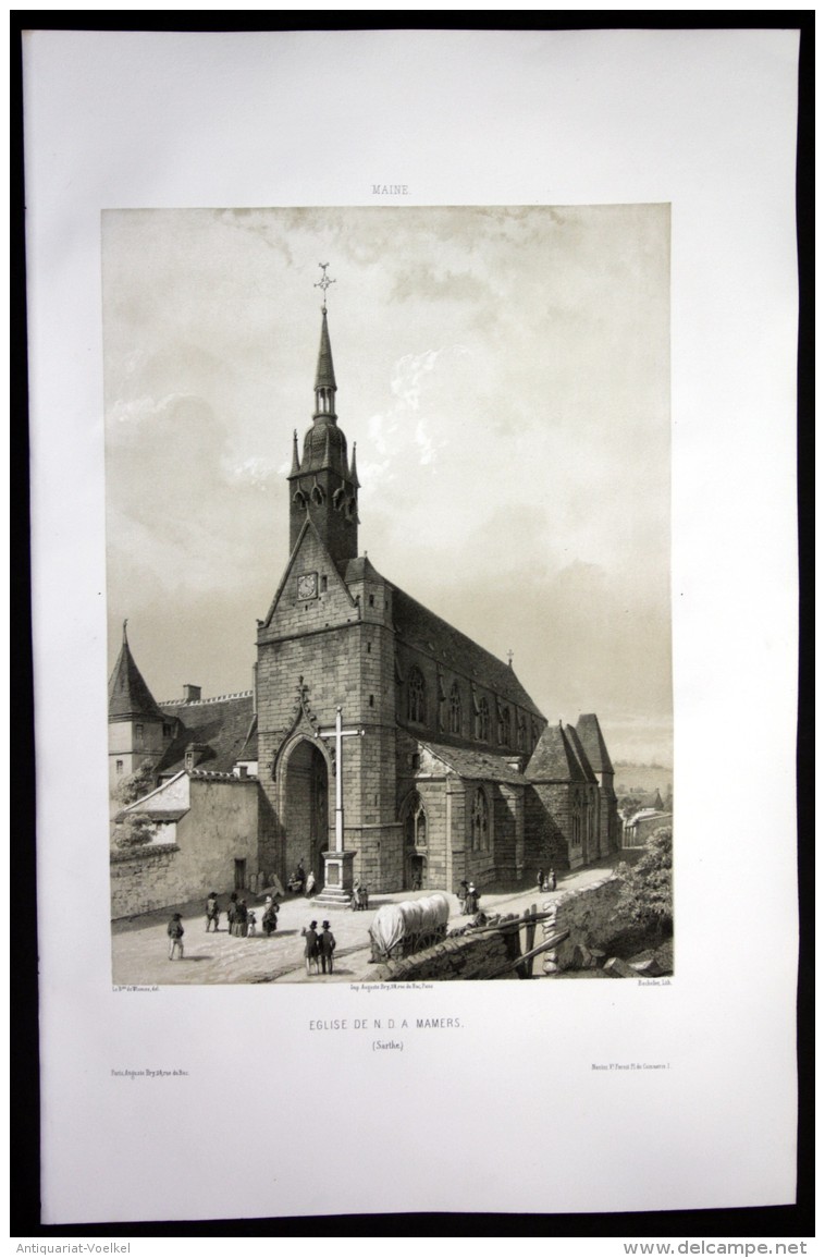 Eglise De N.D. A Mamers - Mamers Sarthe Frankreich France Lithographie - Stiche & Gravuren