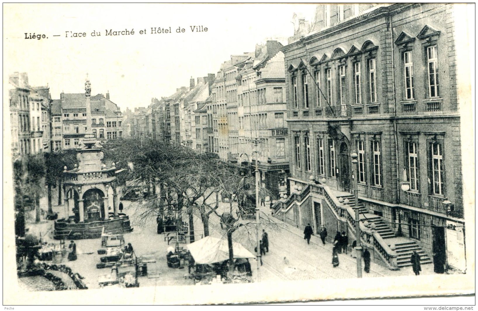 N°51819 -cpa Liege -place Du Marché Et Hôtel De Ville- - Liege