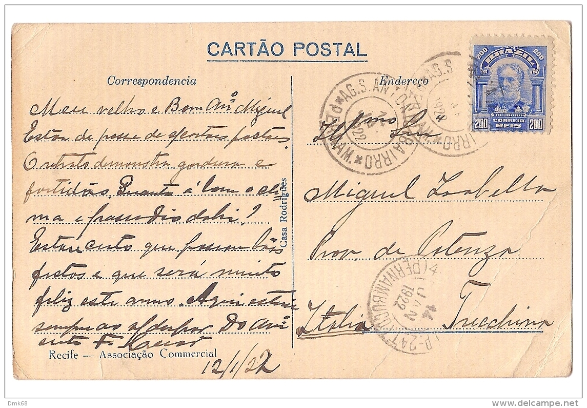 BRAZIL - RECIFE - ASSOCIACAO COMMECIAL - EDIT CASA RODRIGUES - 1922 (BG2192) - Recife