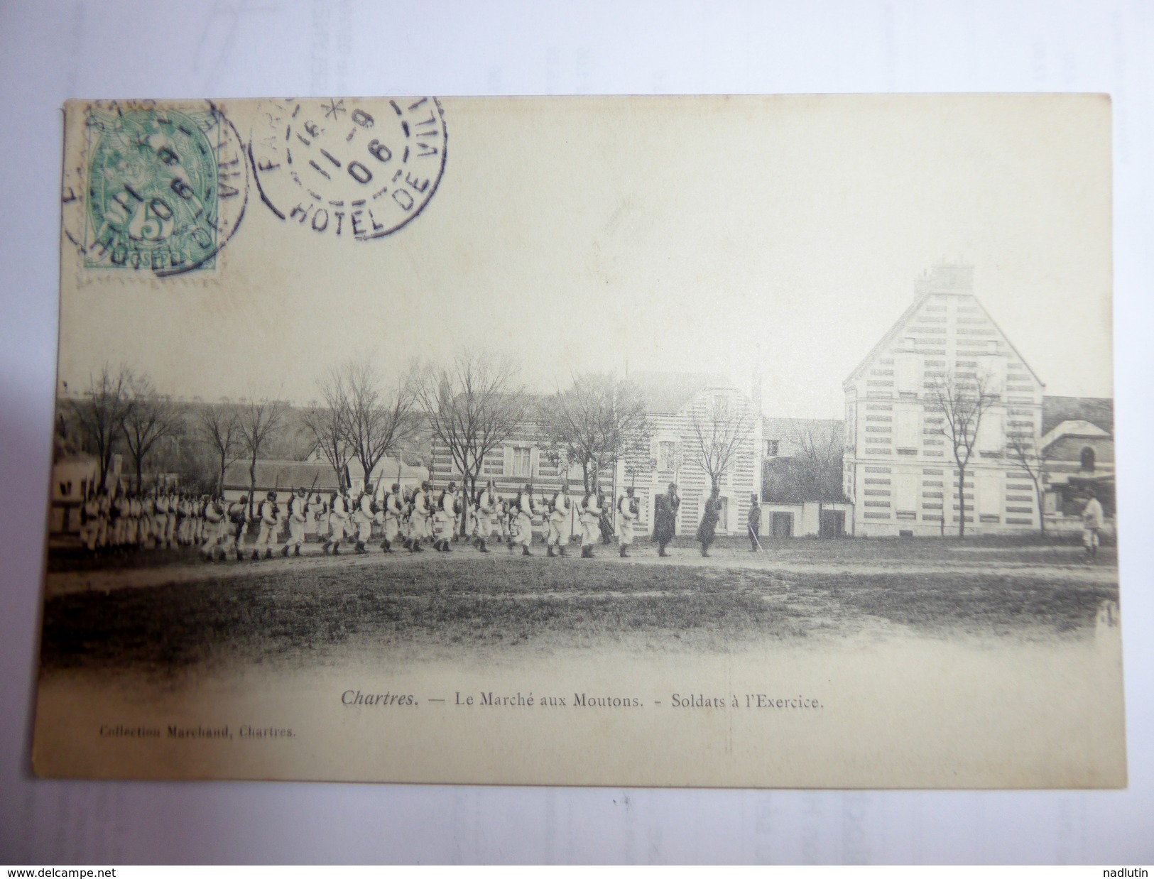 CPA  28 - Chartres - Le Marché Aux Moutons - Soldats à L'exercice - 1906 - Animée - Chartres