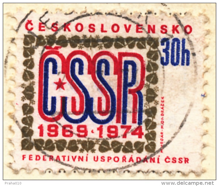 L0553 - Czechoslovakia (1974) Jesenik 1 (postcard Spa Jesenik) Tariff 30 H (stamp: Anniversary Federation, Color Shift!) - Plaatfouten En Curiosa