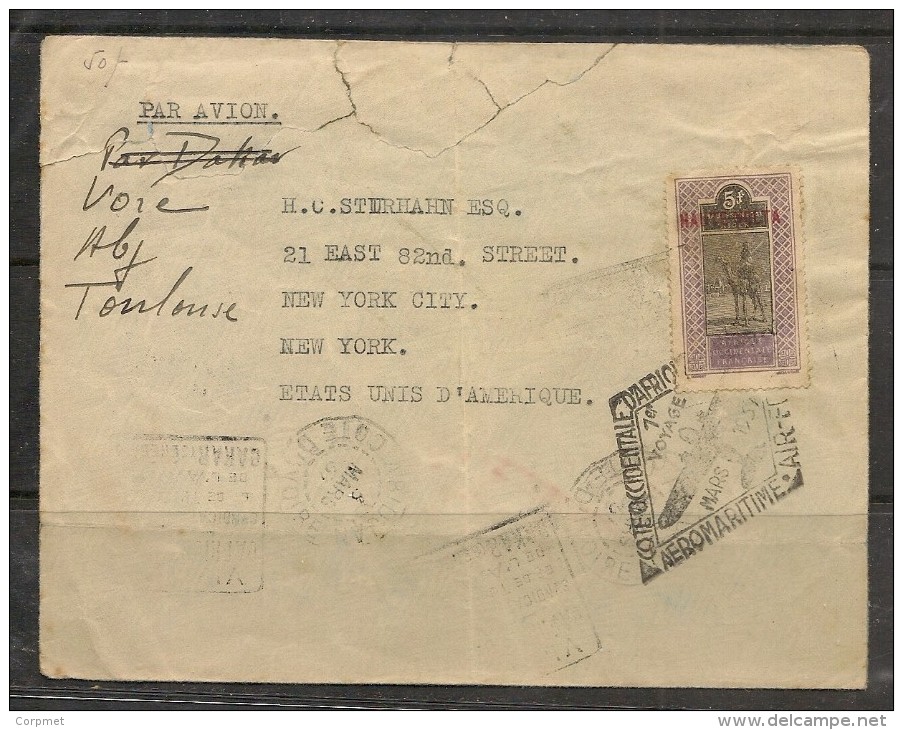 HAUTE-VOLTA Premier Vol - Par DAKAR To NEW YORK - Yvert # A17 Solo Stamp - Lettres & Documents