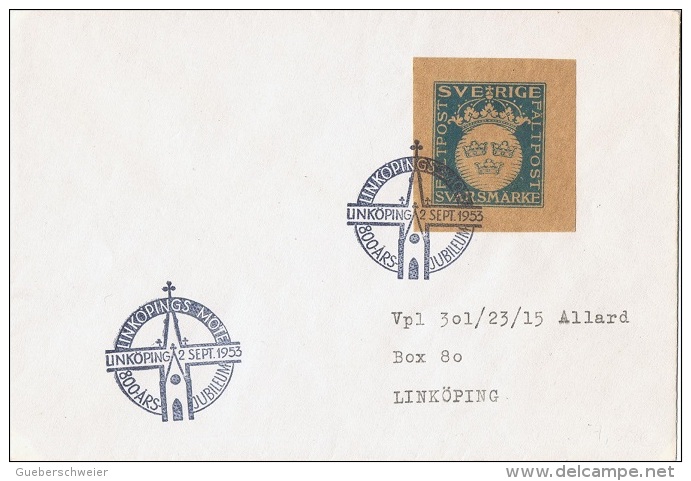 ST-L43 - SUEDE Timbrre De Franchise Militaire N° 2 Sur Lettre De Linköping 1953 - Militaires