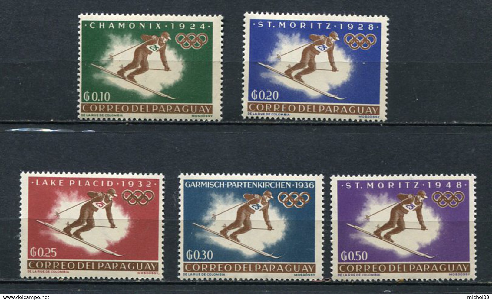 1963 PARAGUAY JEUX OLYMPIQUES D' INNSBRUCK  SERIE COMPLETE NEUVE** - Hiver 1964: Innsbruck