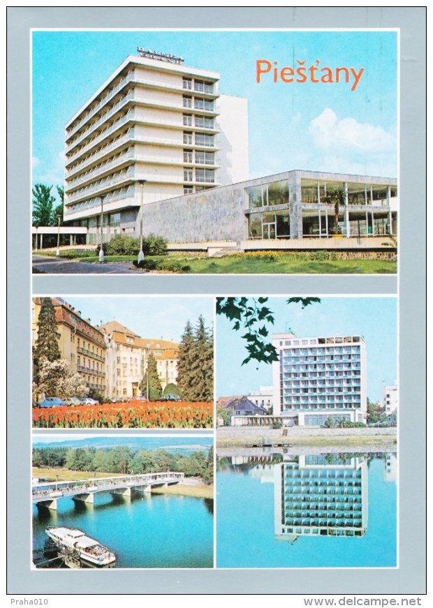 L0577 - Czechoslovakia (1986) 921 01 Piestany 1 (postcard: Spa) Tariff: 50 H (stamp: Gustav Husak - Shift Bright Colors) - Errors, Freaks & Oddities (EFO)