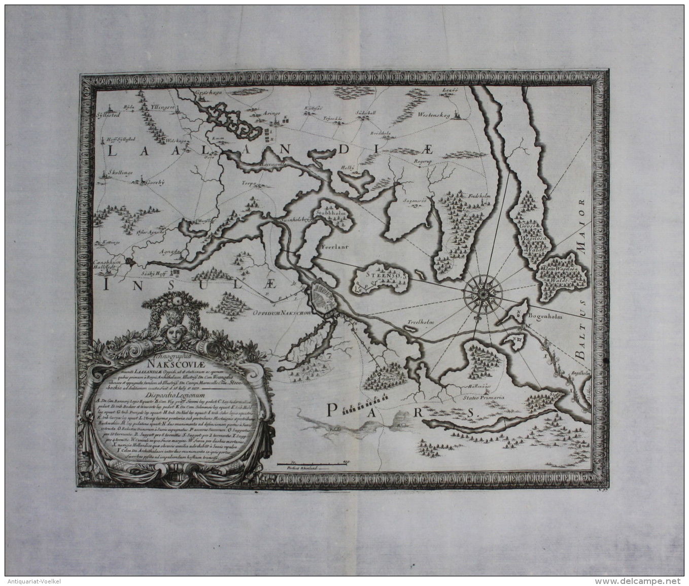 Nakskov Lolland Dänemark Denmark Karte Map  Pufendorf - Stiche & Gravuren