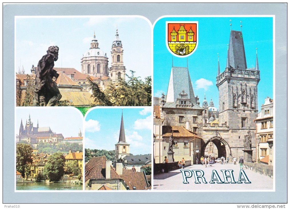 L0578 - Czechoslovakia (1987) 125 00 Praha 025 (postcard: Prague) Tariff: 50 H (stamp: Gustav Husak - Shift Perforation) - Errors, Freaks & Oddities (EFO)