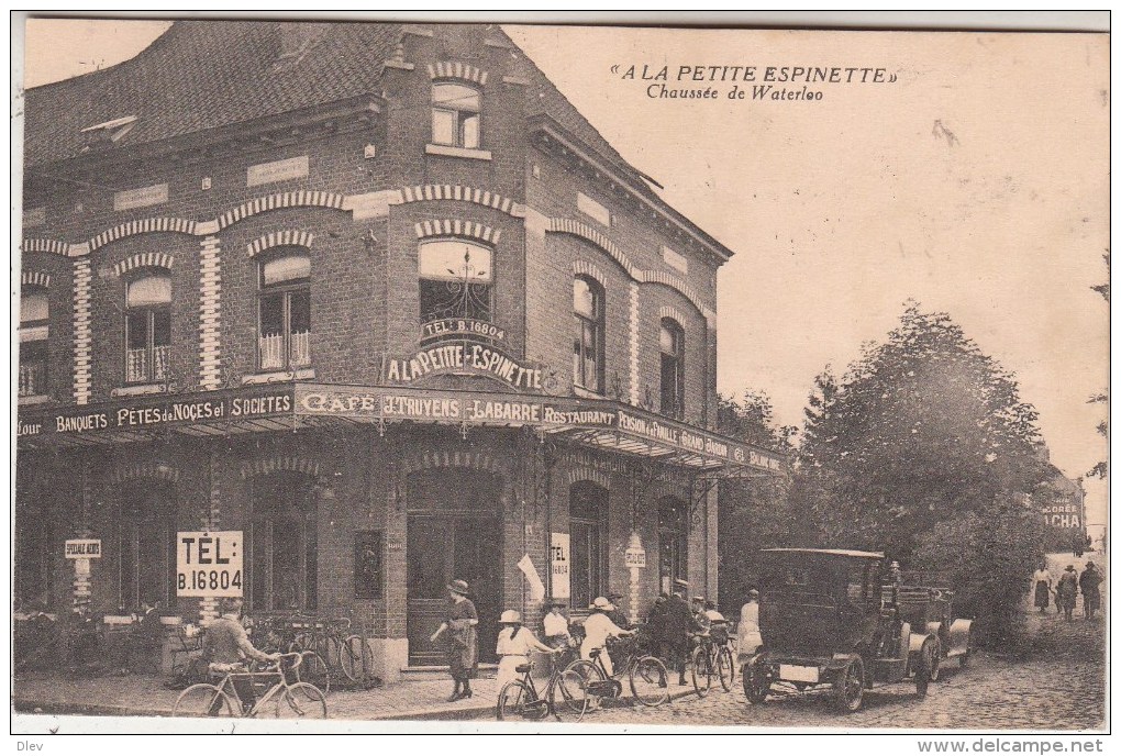 "A La Petite Espinette" - Chaussée De Waterloo - Café J. Truyens-Labarre - Animée - Oldtimer - Cafes