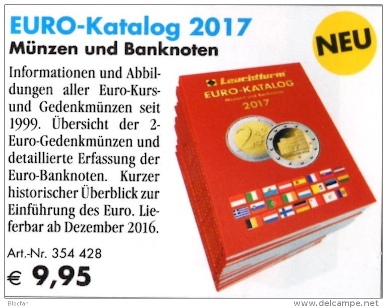 Deutschland EURO Katalog 2017 Neu 10€ Für Münzen,Numisblätter,Numisbriefe Mit €-Banknoten Coin Numis-catalogue Of EUROPA - Bronzen