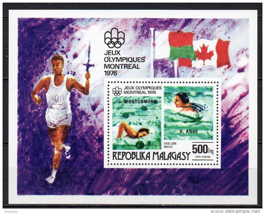 Madagascar - Bloc Feuillet - 1977 - N° Yvert : BF 16 ** - Jeux Olympiques Montréal - Madagascar (1960-...)