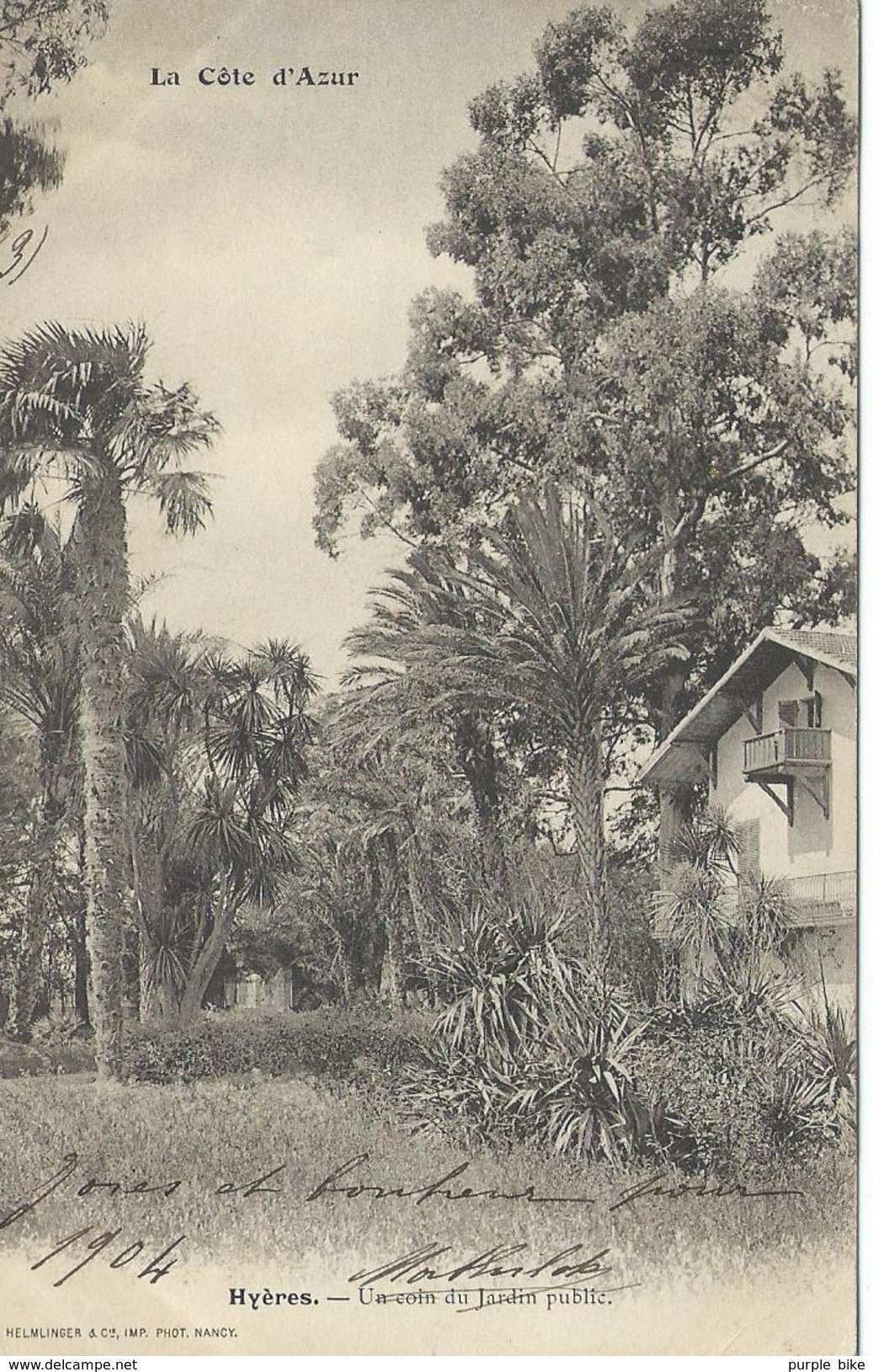 83 Var Hyères Un Coin Du Jardin Public Précurseur Timbrée 1904 BE - Hyeres