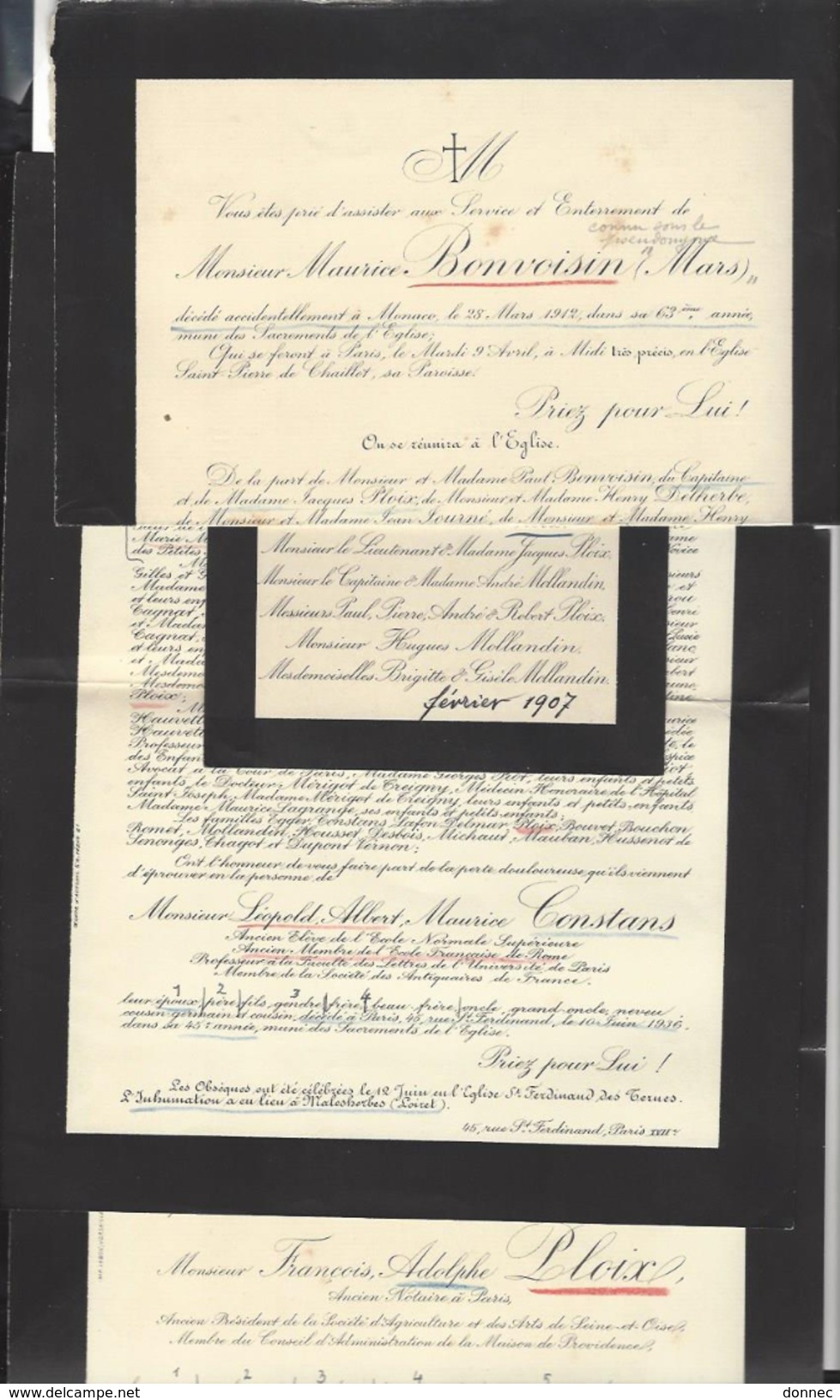 CDV Général Paul PLOIX  + Dossier Autographe 3 Lettres De Lui + 1 De Son Fils Jacques + F.p. Décès " Mars ", Constans - Guerre, Militaire