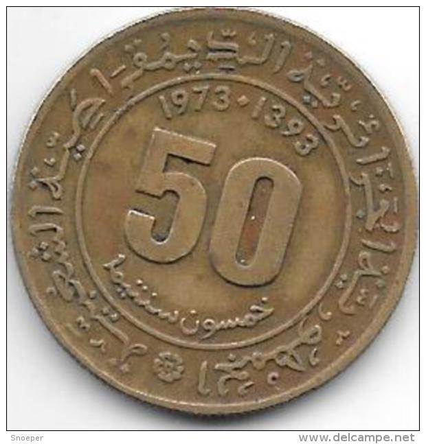*Algeria 50 Centimes  1973  Km  102       Vf+ - Algérie