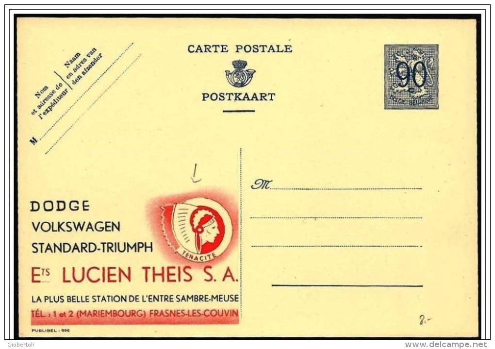 Belgio/Belgium/Belgique: Publibel, Intero, Stationery, Entier, Indiano, Indian, Auto, Cars, Voiture - Indianer