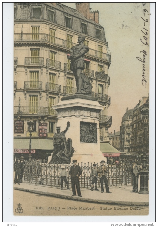 PARIS - Vème Arrondissement - Place Maubert - Statue Etienne Dolet - Arrondissement: 05