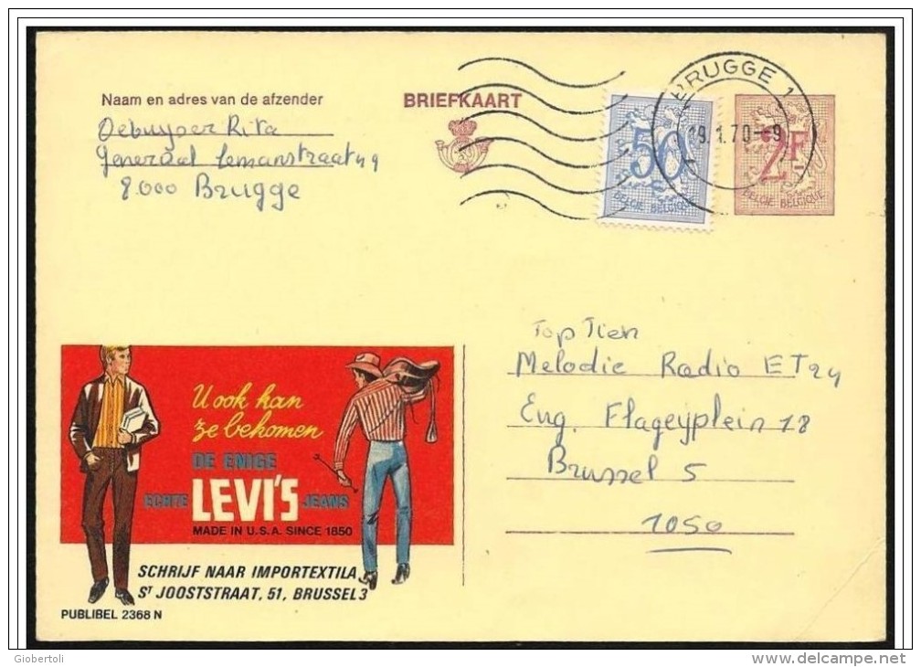 Belgio/Belgium/Belgique: Intero, Stationery, Entier, Publibel, Jeans Levi's - Tessili