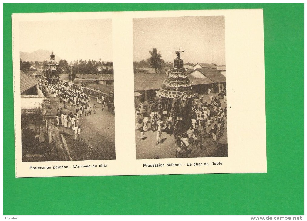 CP 0076  Souvenir De L'INDE  Procession Paienne Arrivee Du Char  Et L'idole - India