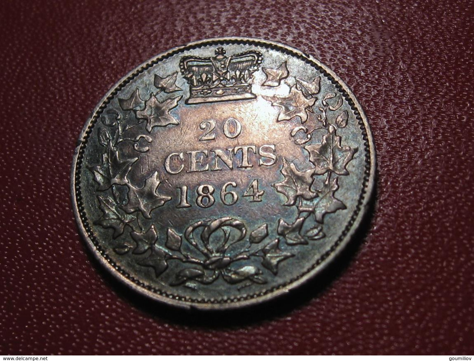 Canada - New Brunswick - 20 cents 1864 - Magnifique patine multicolore 0852