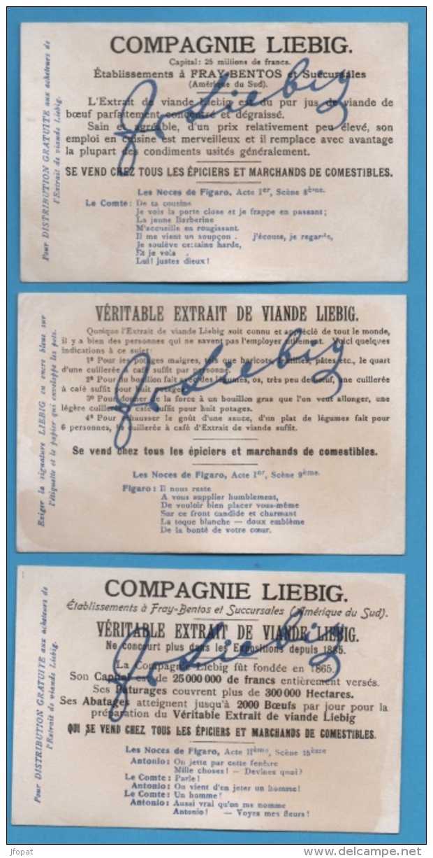 CHROMOS - Liebig, Série LES NOCES DE FIGARO, Dimensions 7,1 X 10,7cm Environ - Liebig