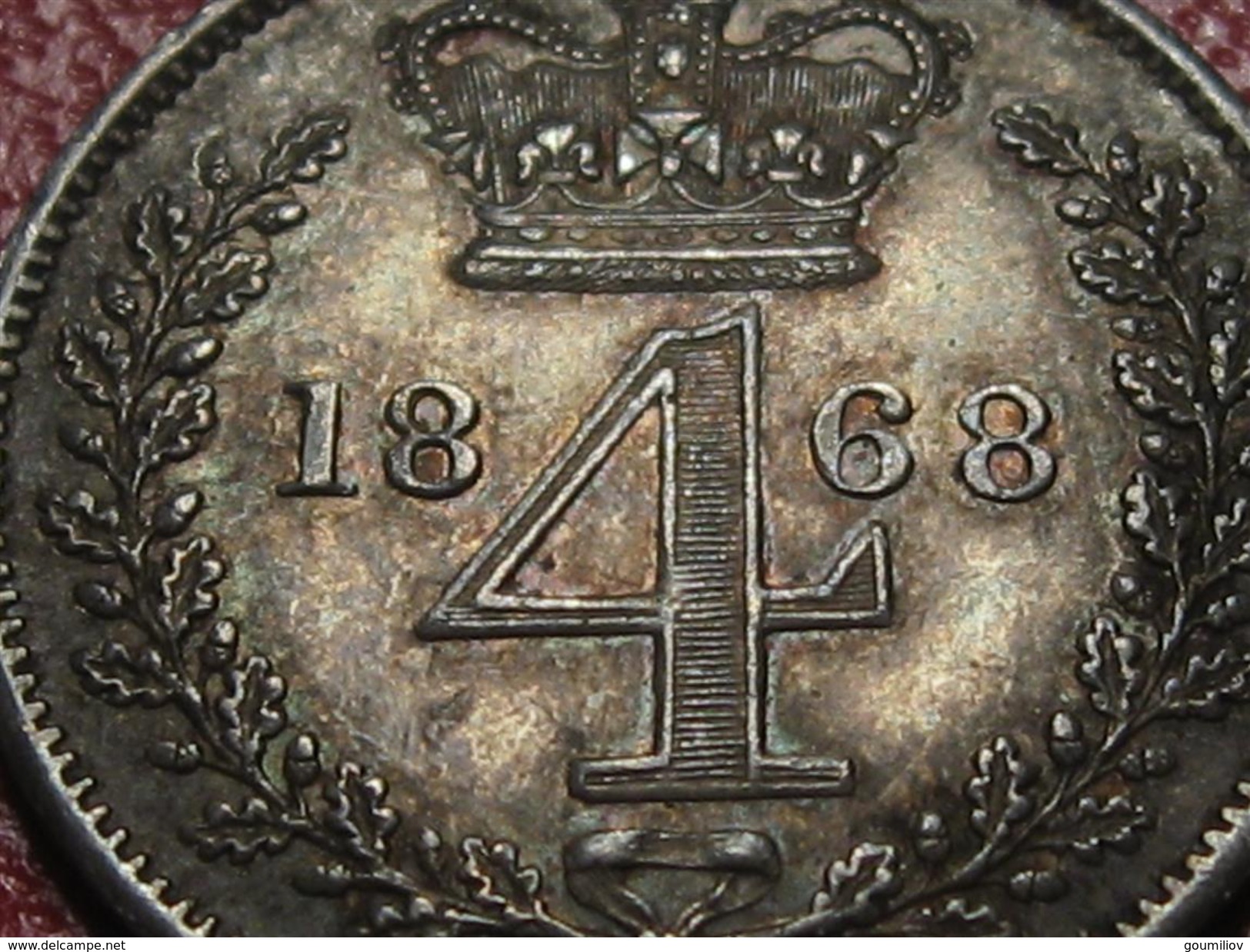 Grande-Bretagne - UK - 4 pence 1868 Victoria - Superbe, patine multicolore 0803