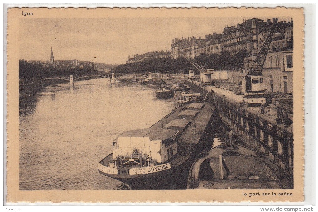 69 - LYON - Le Pont Sur La Saône Avec La Péniche " JOYEUSE " - Other & Unclassified