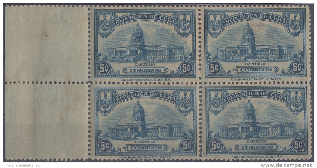 1929-60 CUBA REPUBLICA. 1929. Ed.236. 5c CAPITOLIO NACIONAL. CAPITOL. BLOCK 4 ORIGINAL GUM. - Ongebruikt