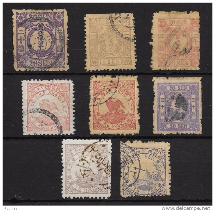 JAPÓN. CONJUNTO DE 8 SELLOS CLÁSICOS EN USADOS - Unused Stamps